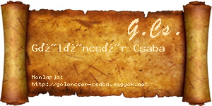 Gölöncsér Csaba névjegykártya