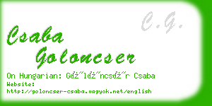 csaba goloncser business card
